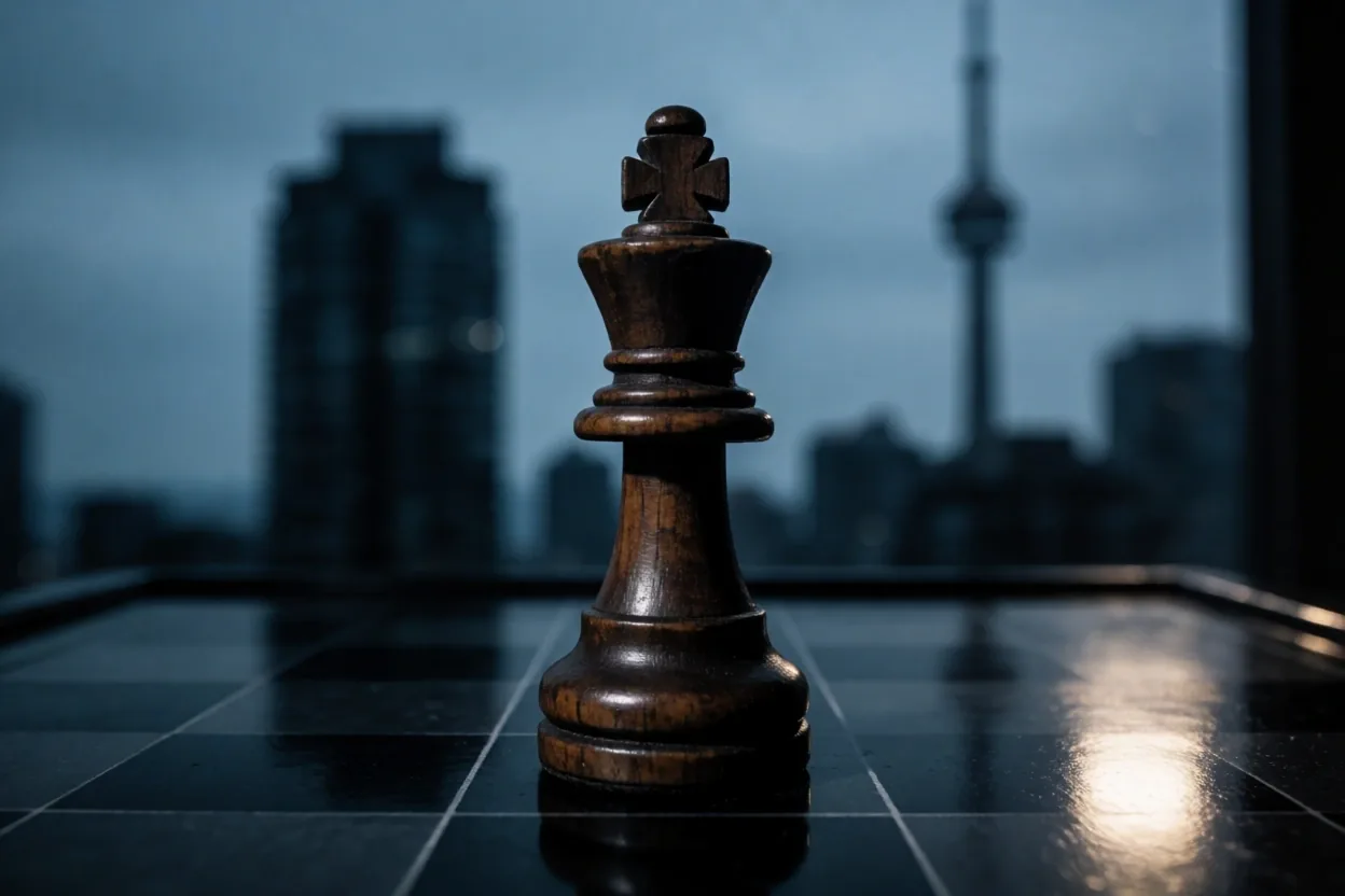 Strategic precision symbolized by a chess king