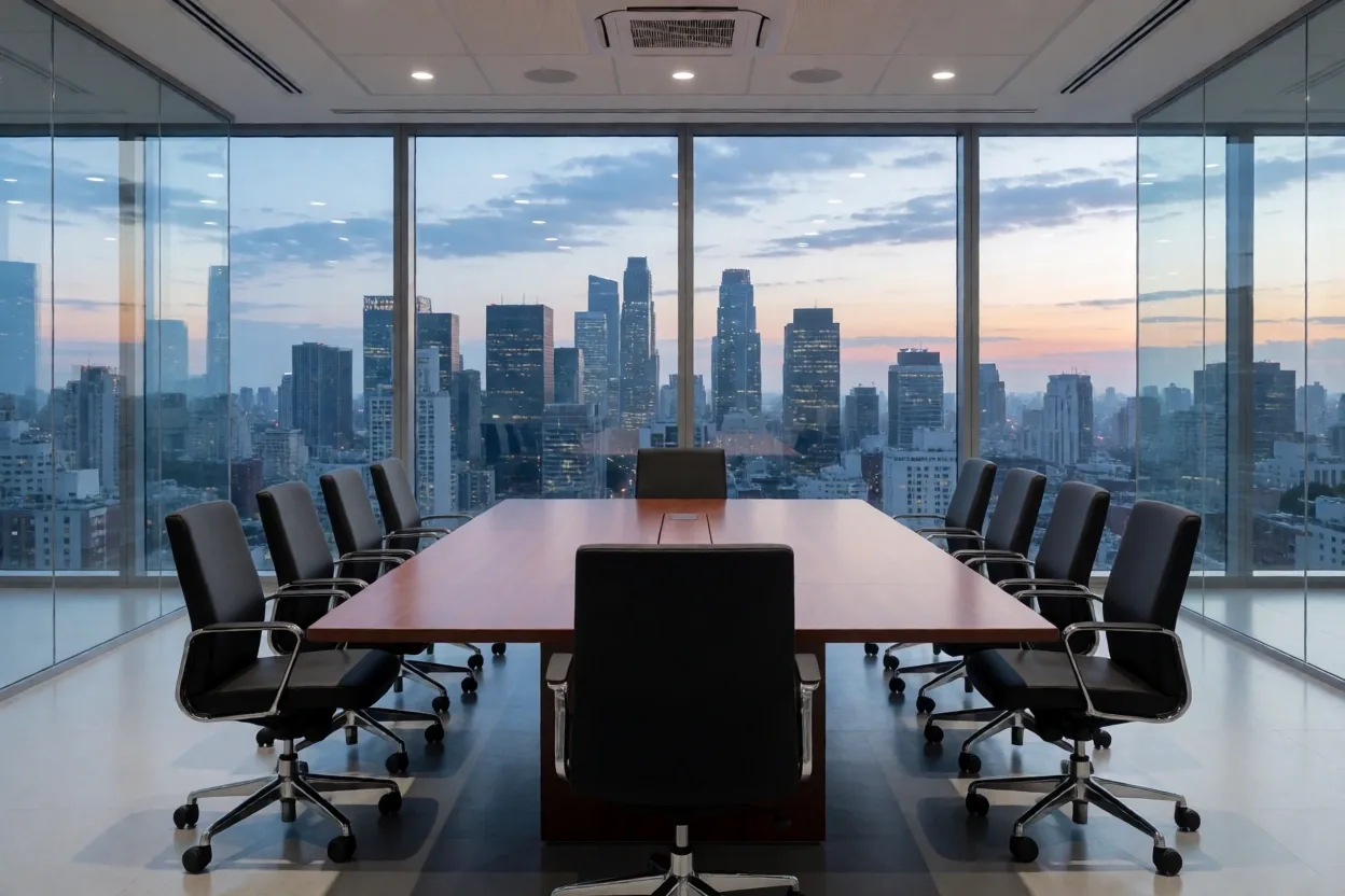 Toronto financial core at dusk