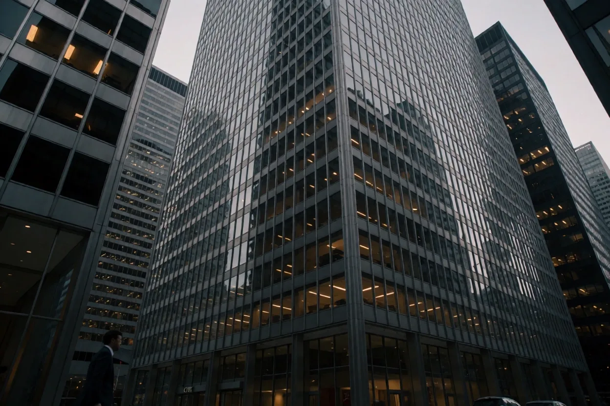 Toronto financial core at dusk